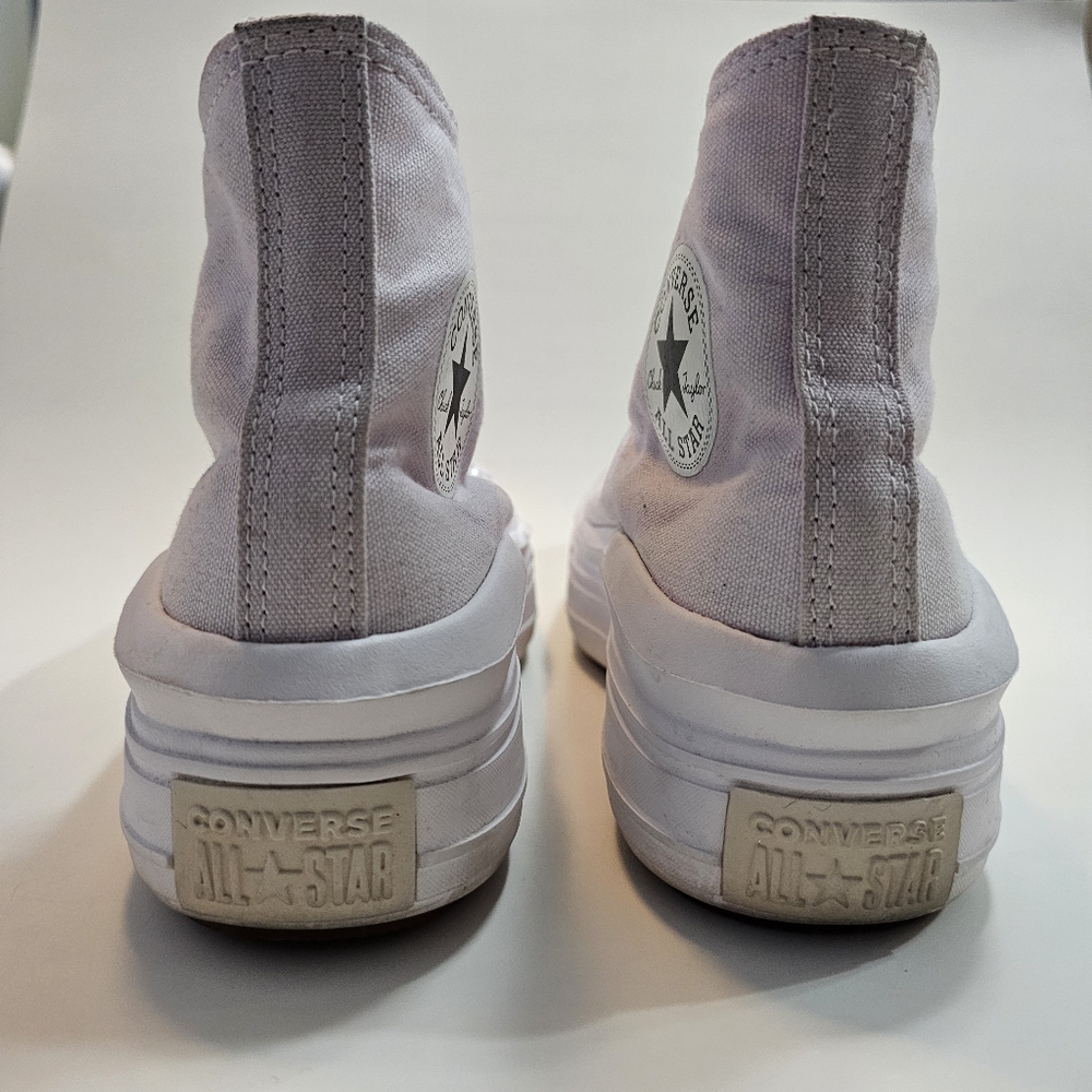 Converse Pale Pink/Lavender All Star Move Platform Sneakers W7 - Picture 6 of 8